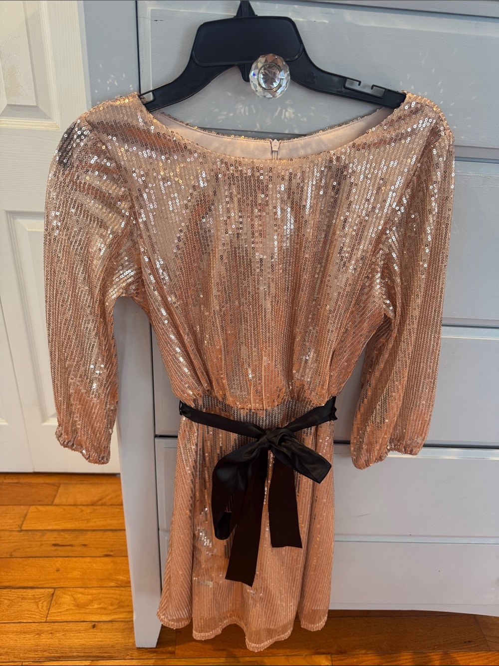 Gabby Skye Rose Gold Sequin Special Occasion Dress